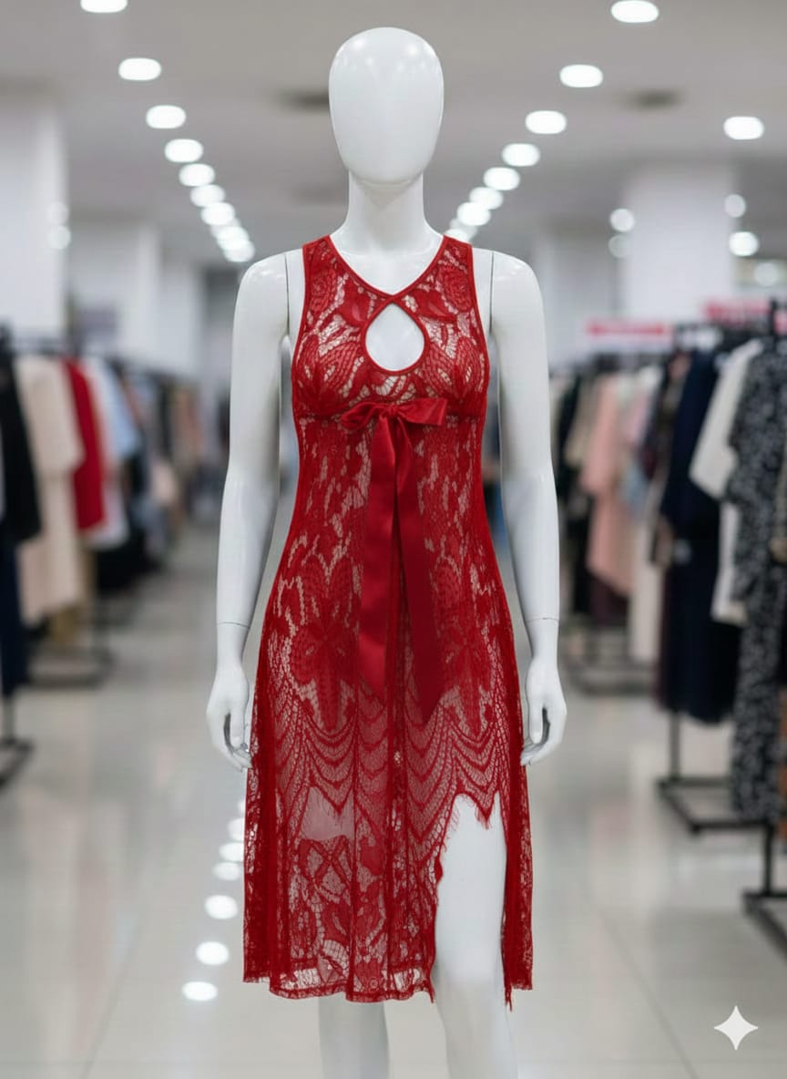 Midnight Silk-Bow Mesh Shirt