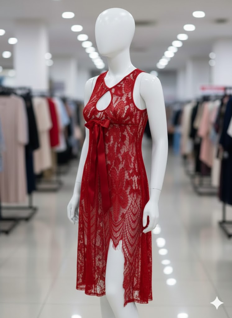 Midnight Silk-Bow Mesh Shirt